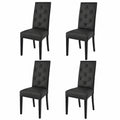 Chaise, rembourré, en cuir, coloris noir, pour la salle à manger ou la cuisine