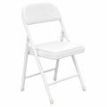 Chaise, avec coussin, en cuir, coloris blanc, pour la salle à manger ou la cuisine