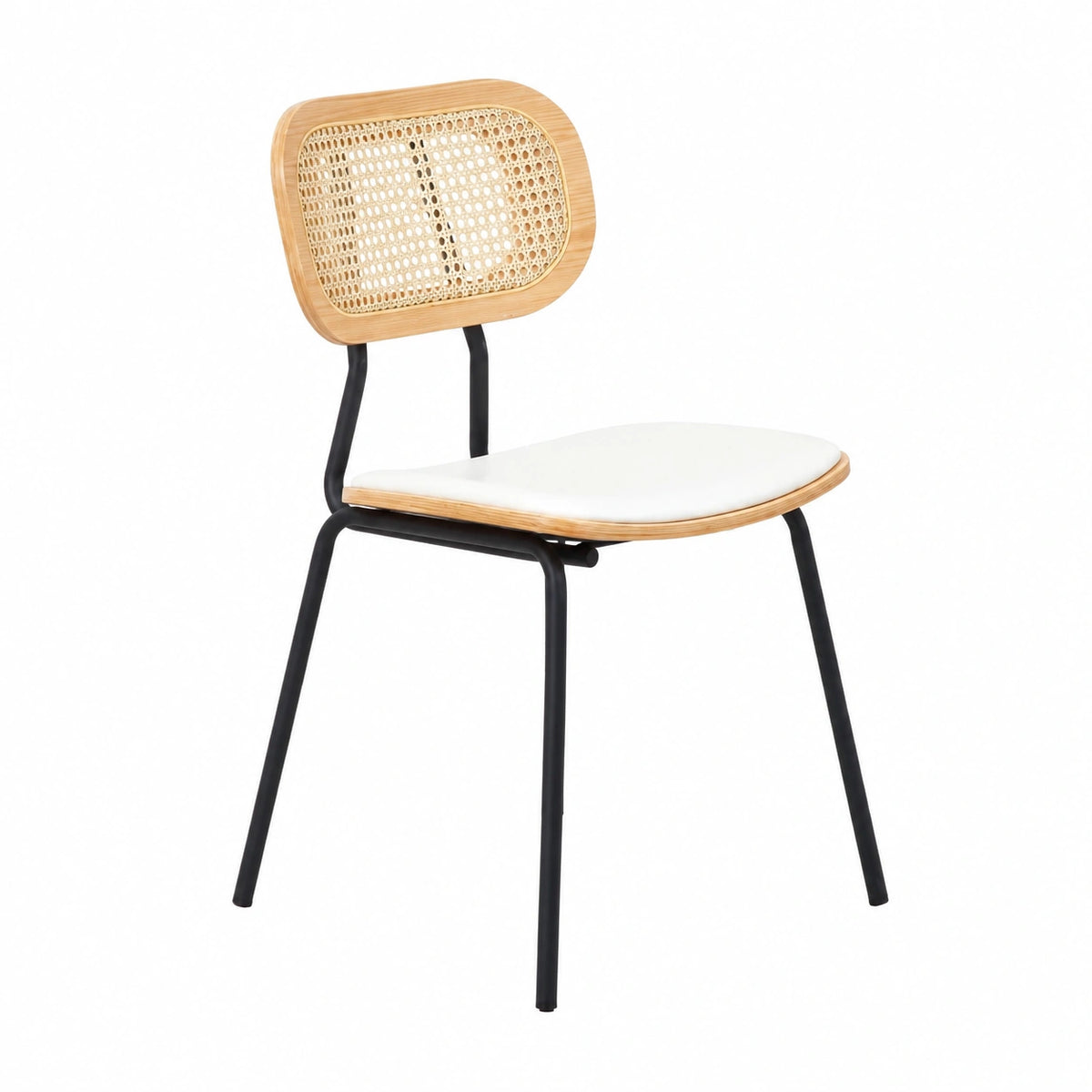 Chaise, en résine tressée, coloris blanc, pour la salle à manger ou la cuisine