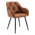 Chaise, en similicuir, coloris marron, pour la salle à manger ou la cuisine