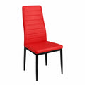 Chaise, en similicuir et cuir, coloris rouge, pour la salle à manger ou la cuisine