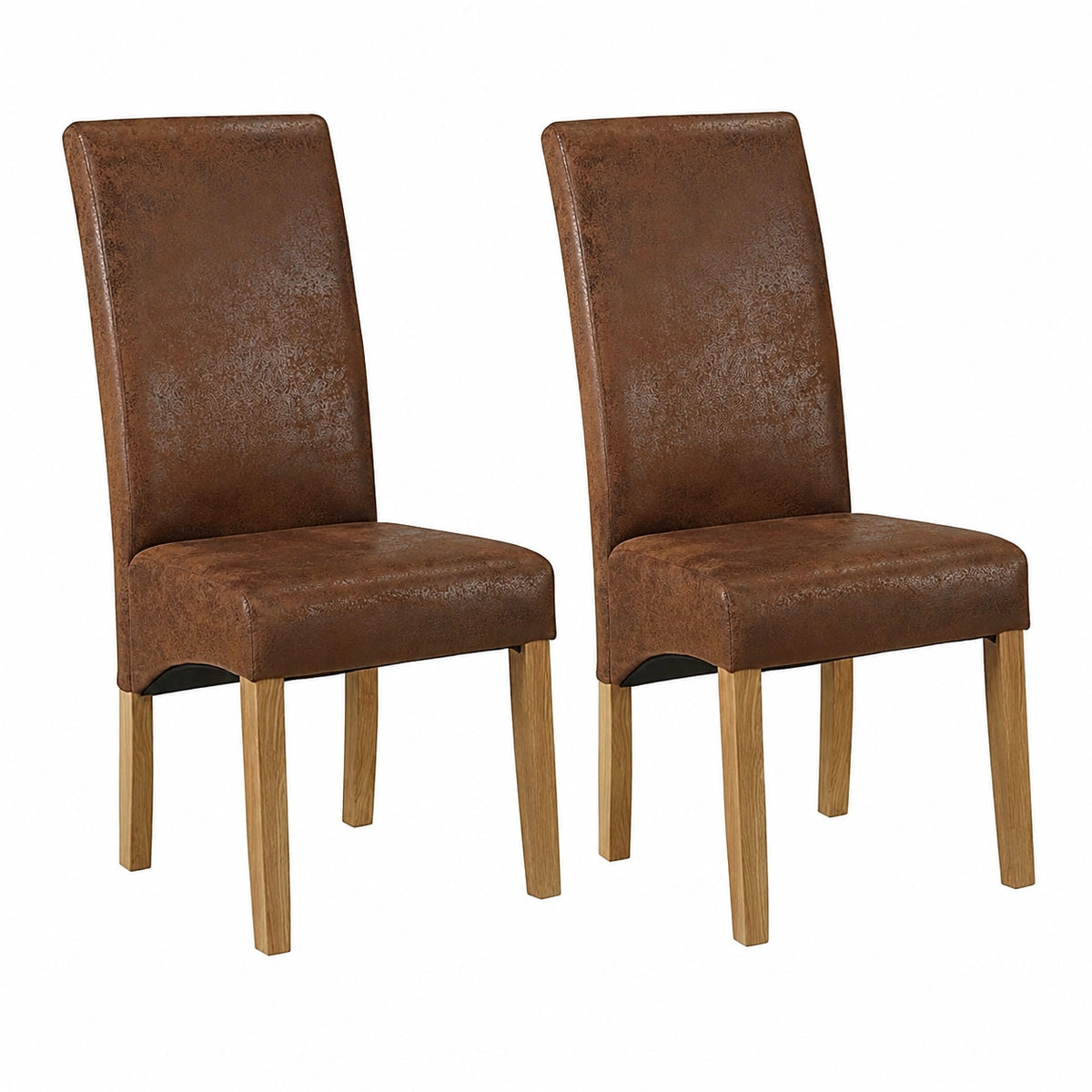 Chaise, en cuir, coloris naturel, pour la salle à manger ou la cuisine