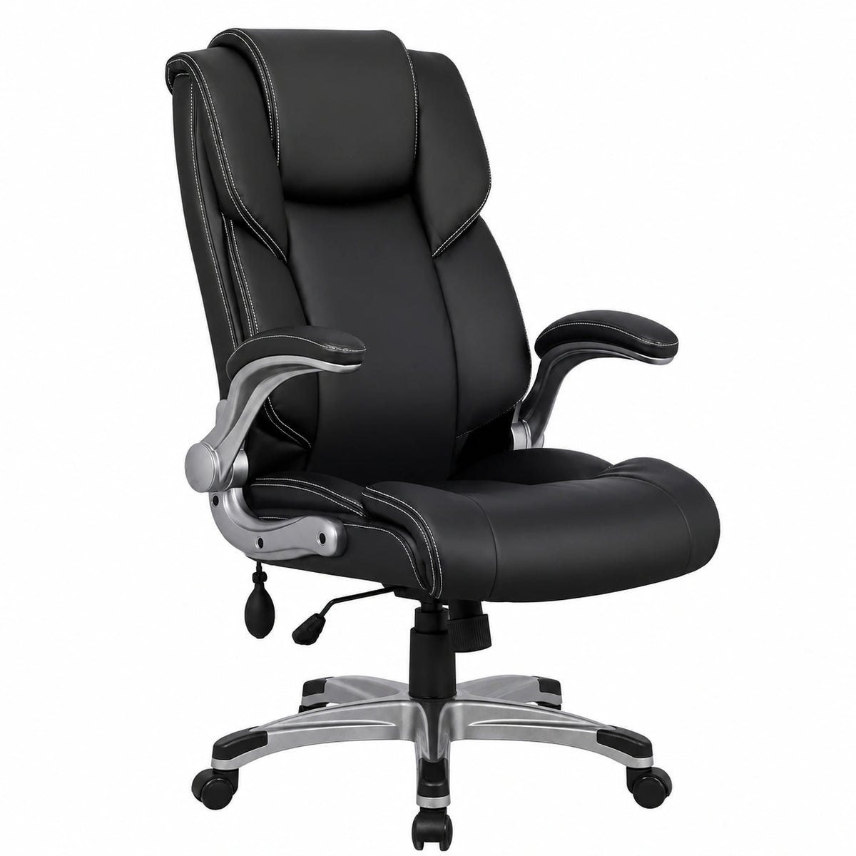 Bureau, pliable, réglable, rembourré, en cuir, coloris noir, pour l’espace de travail