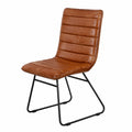 Chaise, rembourré, en cuir, coloris marron, pour la salle à manger ou la cuisine