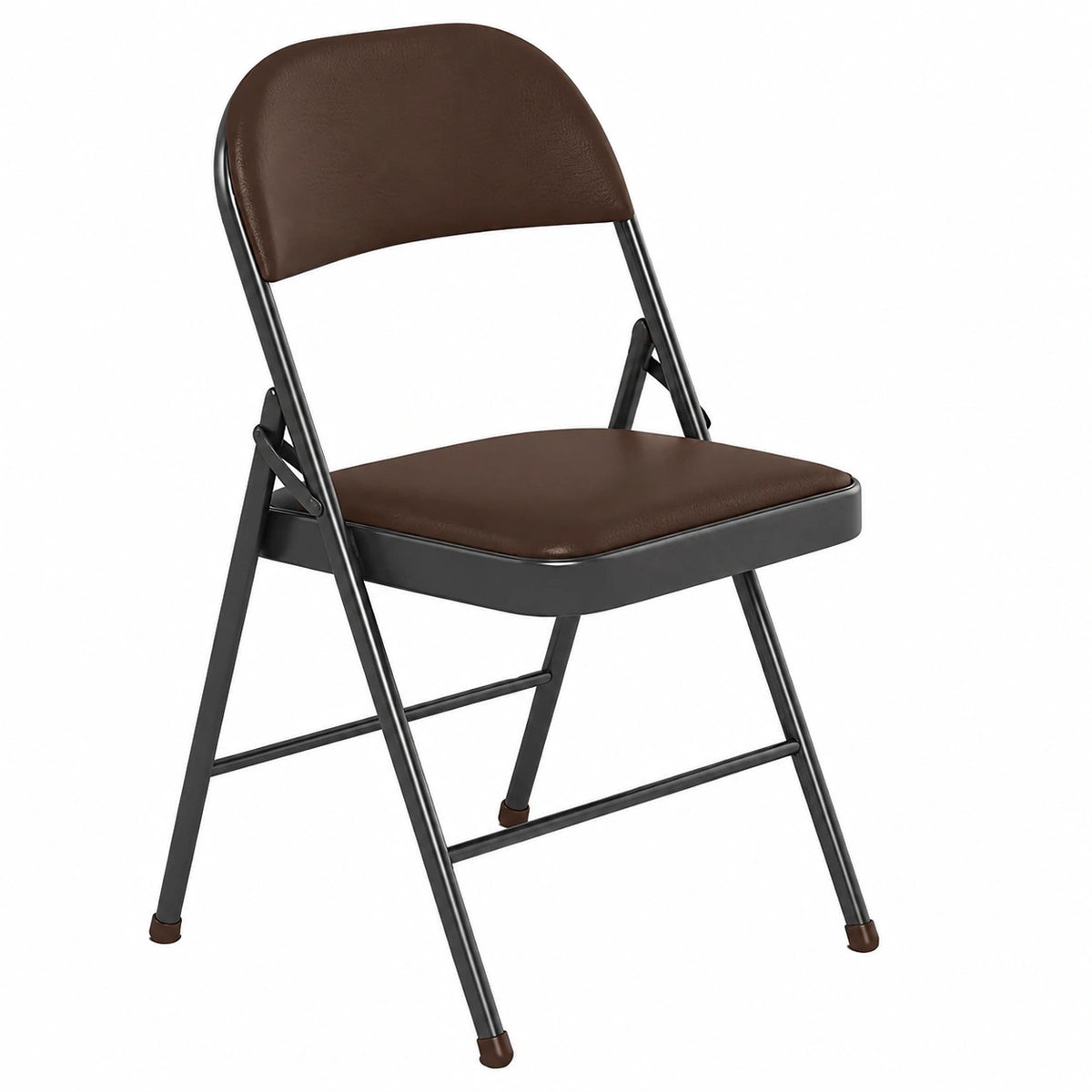 Bureau, en métal et cuir, rembourré, coloris marron, pour l’espace de travail