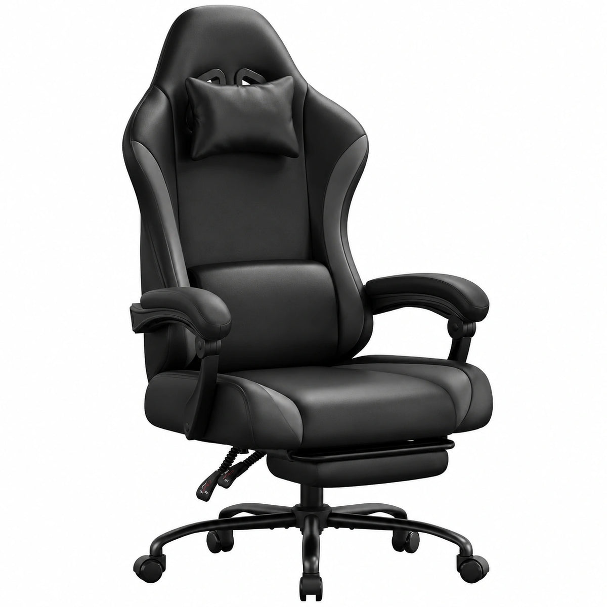 Bureau, inclinable, en cuir, coloris noir et gris, pour l’espace de travail