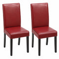 Chaise, en cuir, coloris rouge, pour la salle à manger ou la cuisine