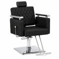 Chaise, en similicuir et cuir, inclinable, réglable, coloris noir, pour la salle à manger ou la cuisine