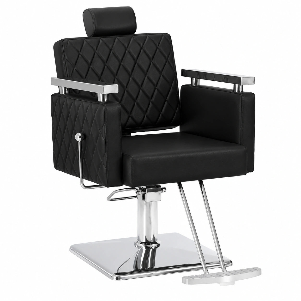 Chaise, en similicuir et cuir, inclinable, réglable, coloris noir, pour la salle à manger ou la cuisine