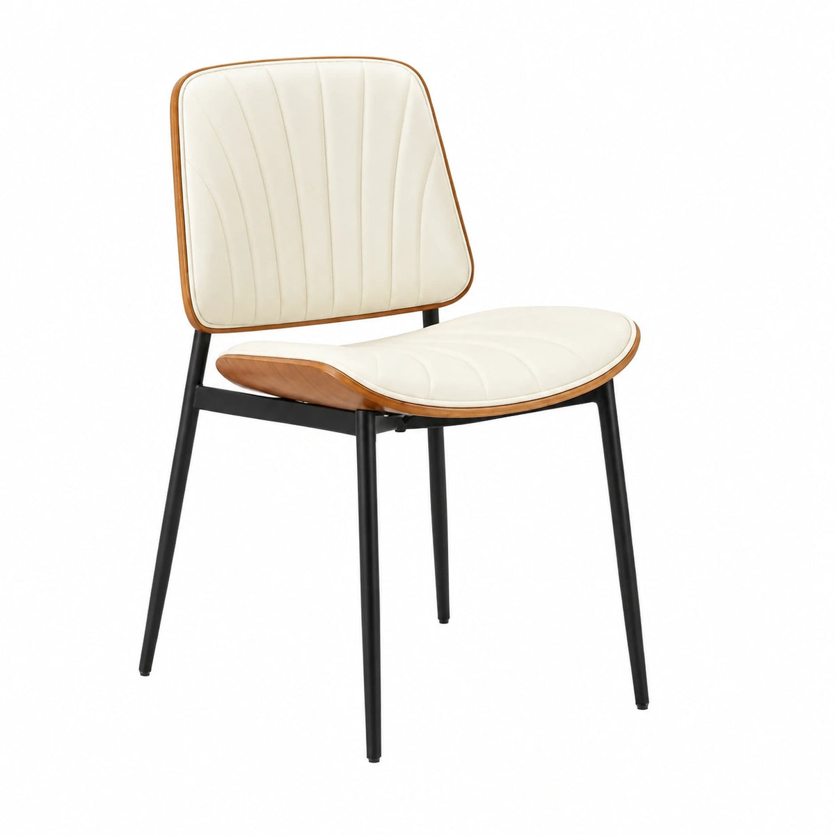 Chaise, en cuir, coloris blanc, pour la salle à manger ou la cuisine