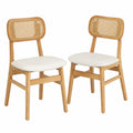 Chaise, en résine tressée, coloris blanc, pour la salle à manger ou la cuisine