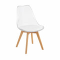 Chaise, avec coussin, en cuir, coloris blanc, pour la salle à manger ou la cuisine