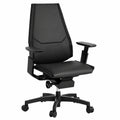 Bureau, réglable, en cuir, coloris noir, pour l’espace de travail