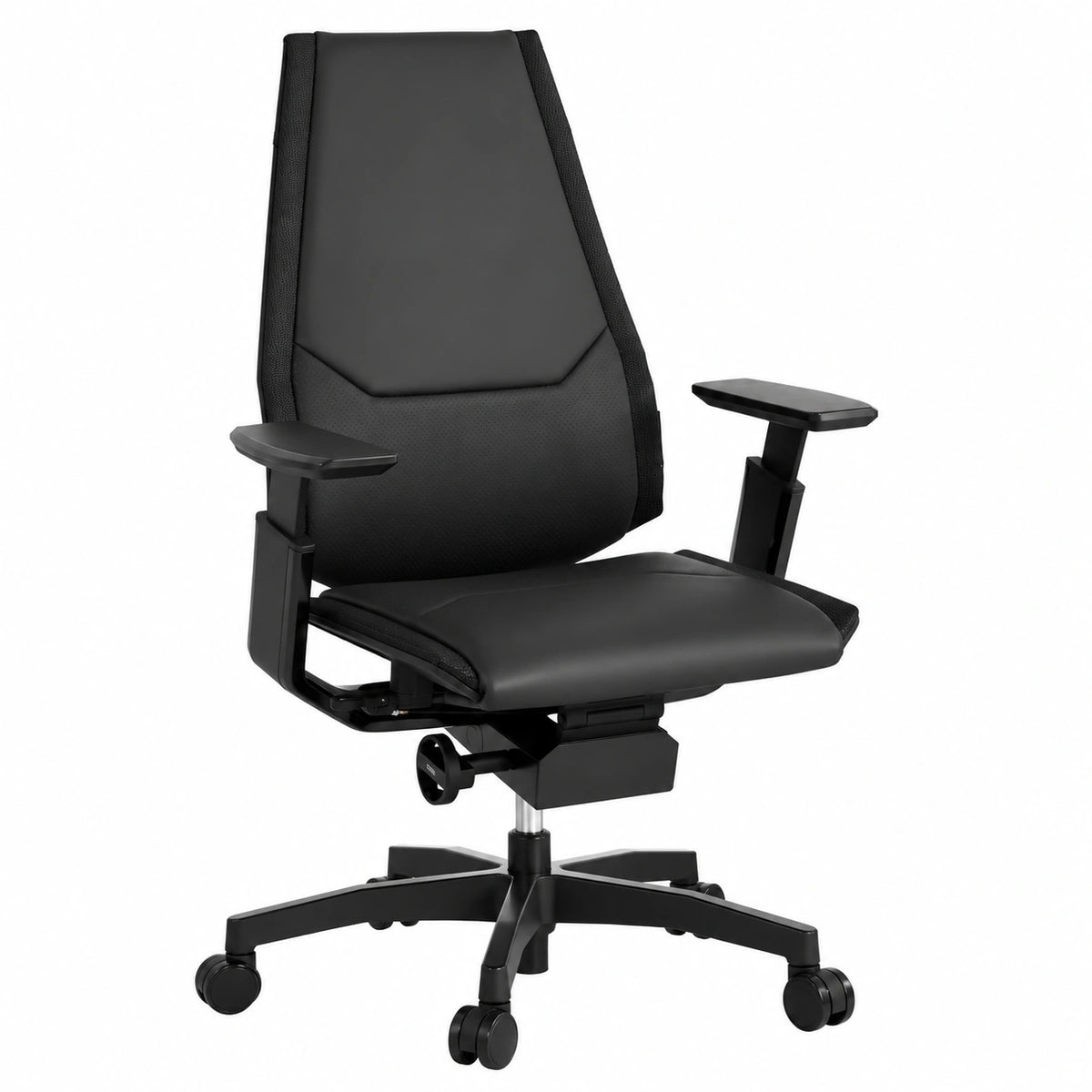 Bureau, réglable, en cuir, coloris noir, pour l’espace de travail
