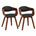 Chaise, rembourré, en noyer et cuir, coloris noir, pour la salle à manger ou la cuisine